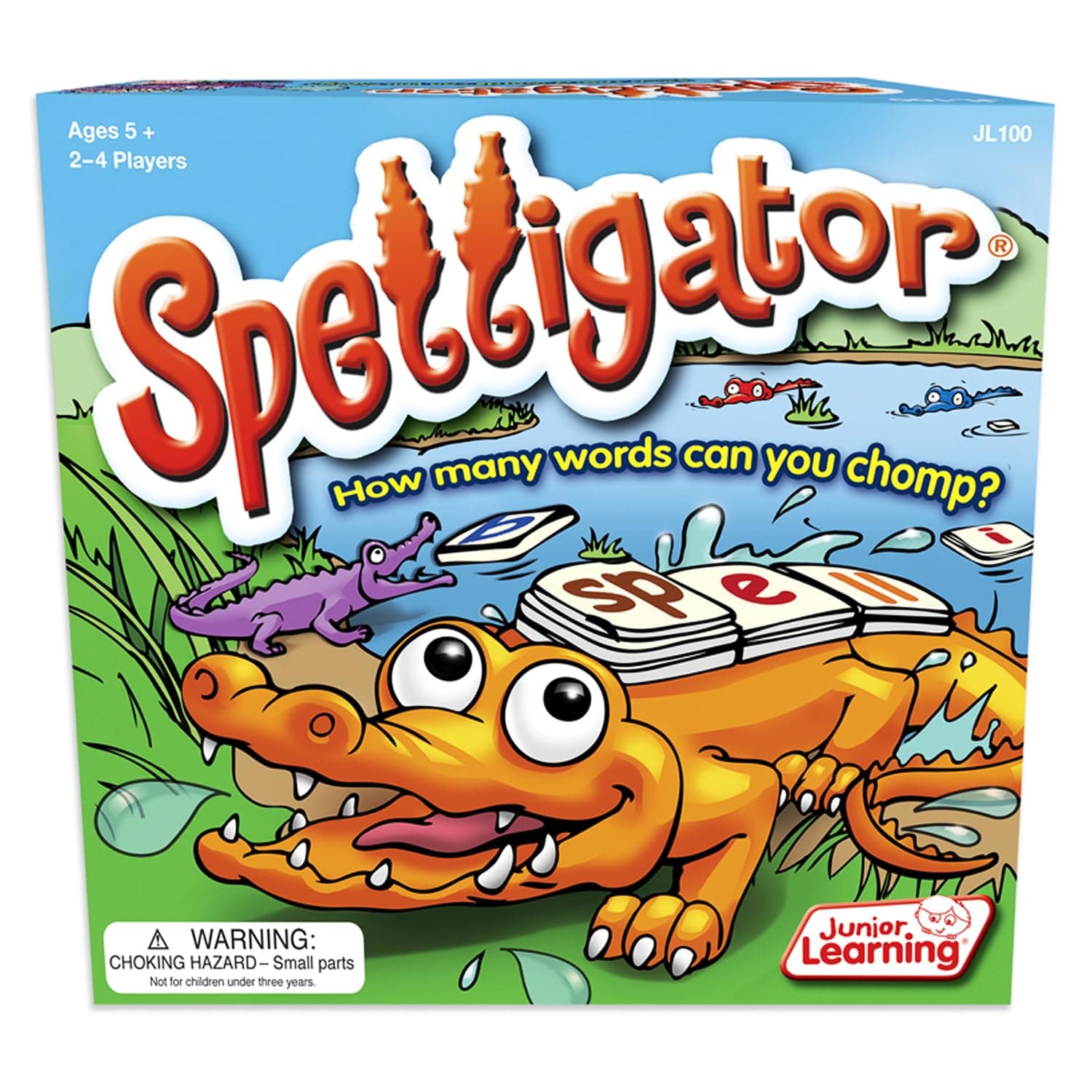 Spelligator Word Building Game, Ages 5-9, Phonemic Awareness, 75 Letter Tiles