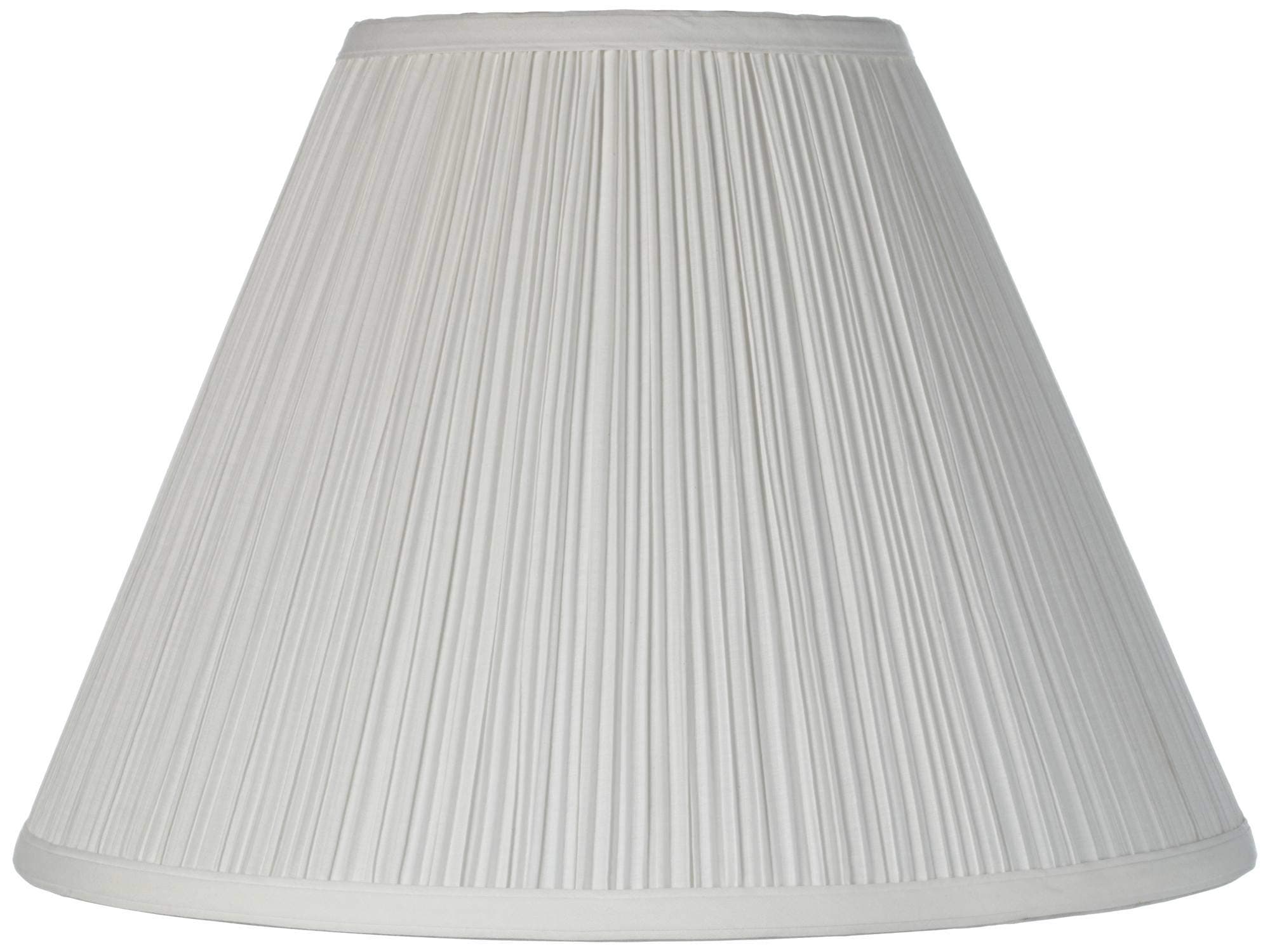 6 1/2" Top x 15" Bottom x 10 1/2" High x 11" Slant Lamp Shade Replacement Large White Empire Mushroom Round Traditional Linen Pleated Spider Harp Finial - Springcrest