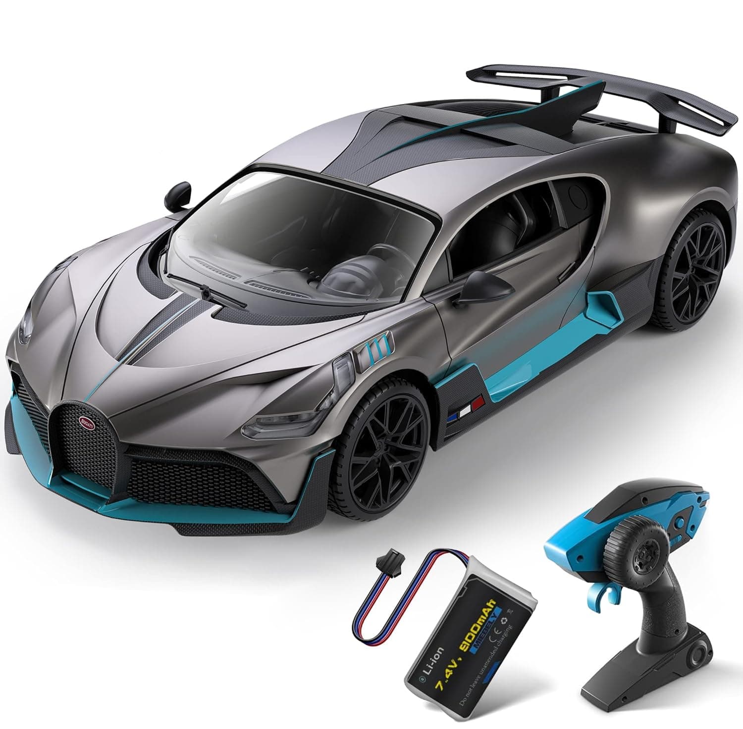 MIEBELY Remote Control Car, Bugatti Divo 1/12 Scale Rc Cars 12Km/h, 2.4Ghz Licensed Model Car 7.4V 900mAh Toy Car Headlight for Adults Boys Girls Age 6-12 Years Birthday Ideas Gift