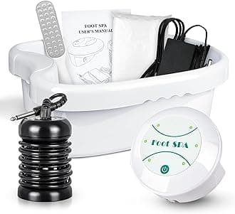 Ionic Foot Bath Machine with Foot File, Ionic Foot Spa Home Use, Ion Cleanse Feet Detox Bath with Basin, Regain Vitality and Smooth Feet