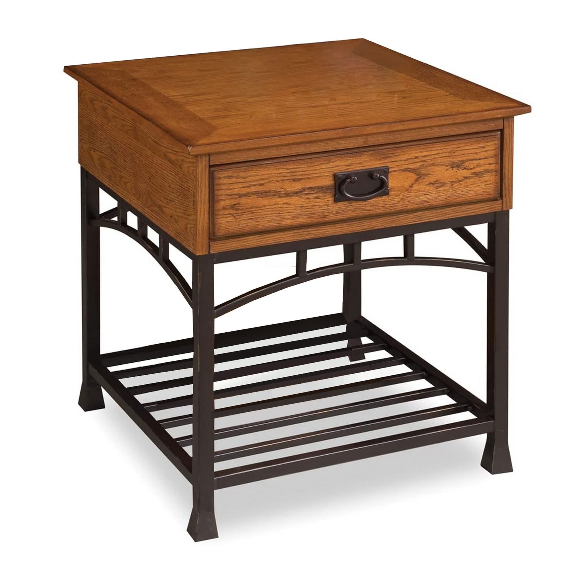 Modern Craftsman Distressed Oak End Table by Home Styles