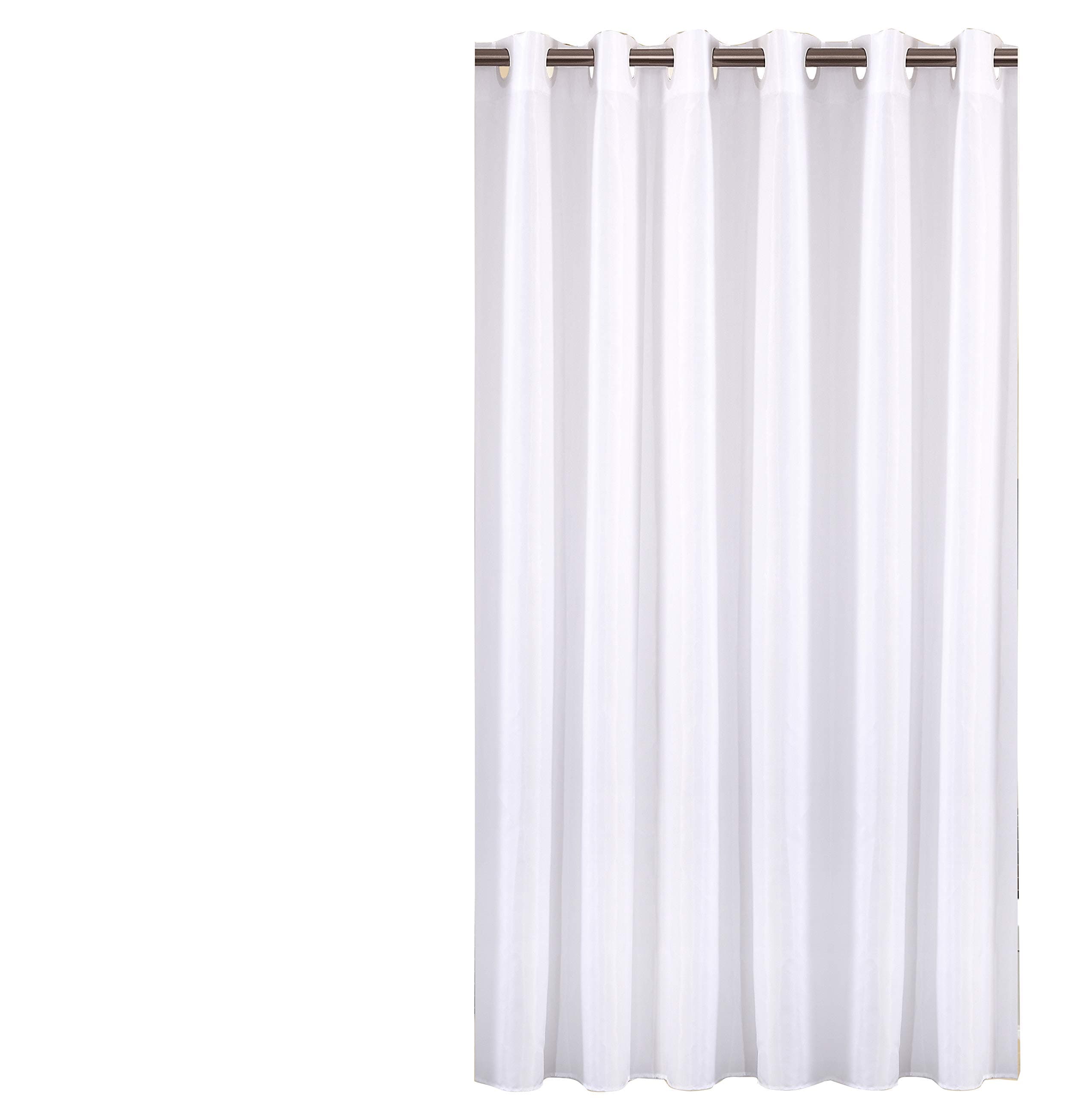 Sfoothome Polyester Shower Curtain Waterproof Bathroom Curtains Without Hooks,White(72 Inch Wide x 75Inch)