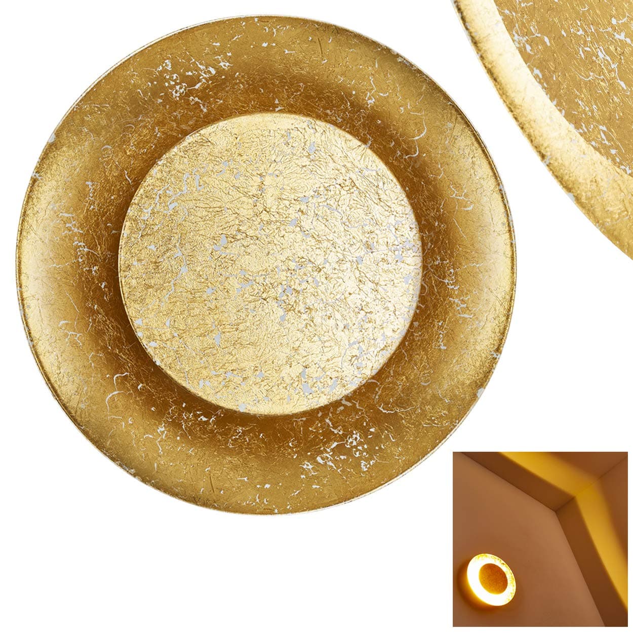 LED Wall Light Round Gold Modern Style Merlo