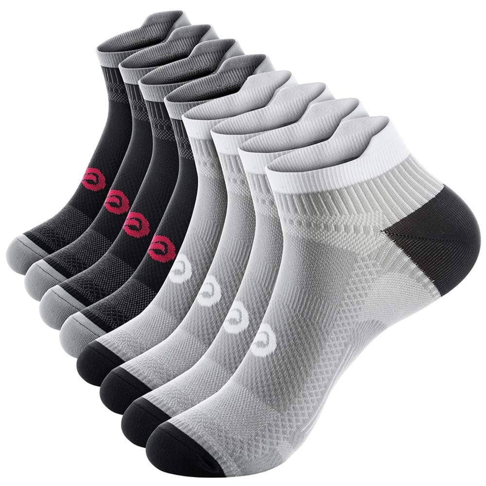 Compression Socks for Men & Women, 2/4/6 Pairs Ankle Running Socks with Arch Support, Ankle Support, Plantar Fasciitis