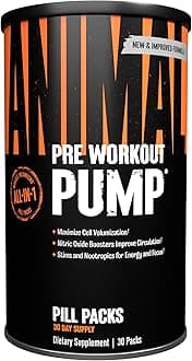 Animal Pump Pre-Workout Supplement – for Energy, Focus and Muscle Volumizing, with Nitric Oxide Boosters Including Stims and Nootropics, Creatine, and Ultimate Pump Enhancer, 30 Packs
