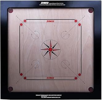 Chakri Carrom Board 36 inch | Pro Trainer Board for Amateurs | Large Full Size | 4mm Surface Thickness | Premiuim Vachellia Wood | Includes Coins, Strikers and Boric Powder