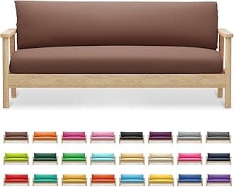 Magshion Polyeste Futon Cover Mattress Cover Stretch Foldable Sofa Bed Covers Washable Futon Slipcover Full Size 54"x75"x6" Coffee