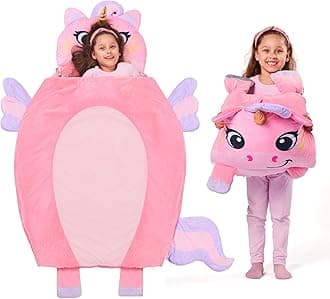 60" x 39"/152 x 99cm Toddler Nap Mat with Pillow & Blanket for Preschool for Kids Ages 3+ - Kids Sleeping Bag - Soft Plush Sleeping Mat - for Boys Girls Kindergarten Sleepover