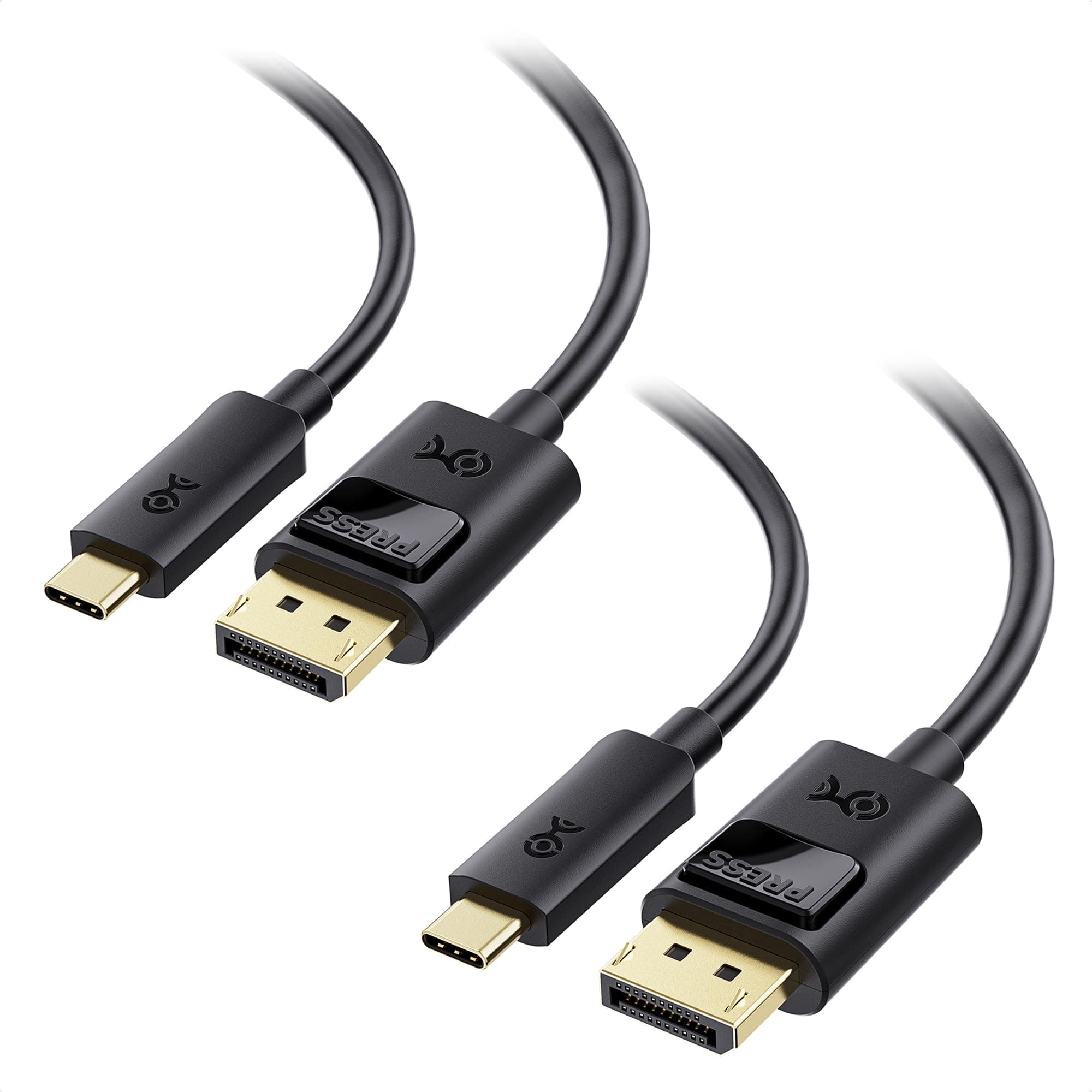 2-Pack Unidirectional USB C to DisplayPort 1.4 Cable - 6ft, Support 8K@60Hz / 4K@240Hz, Thunderbolt 4 to DisplayPort Cable, Display Port to USB C, Black - Not for Portable USBC Monitor