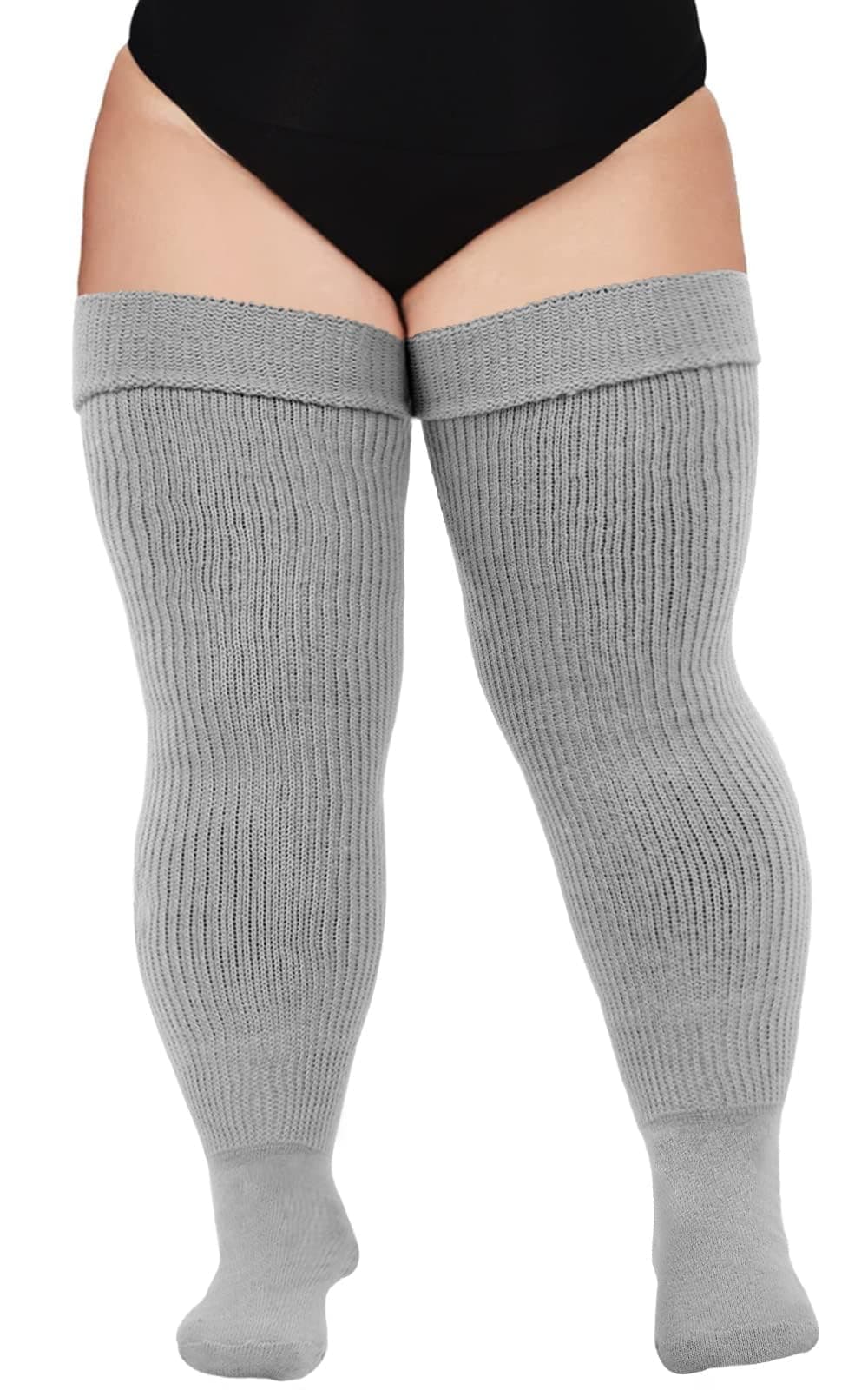 Plus Size Womens Thigh High Socks for Thick Thighs- Extra Long & Thick Over the Knee Stockings- Leg Warmer Boot Socks