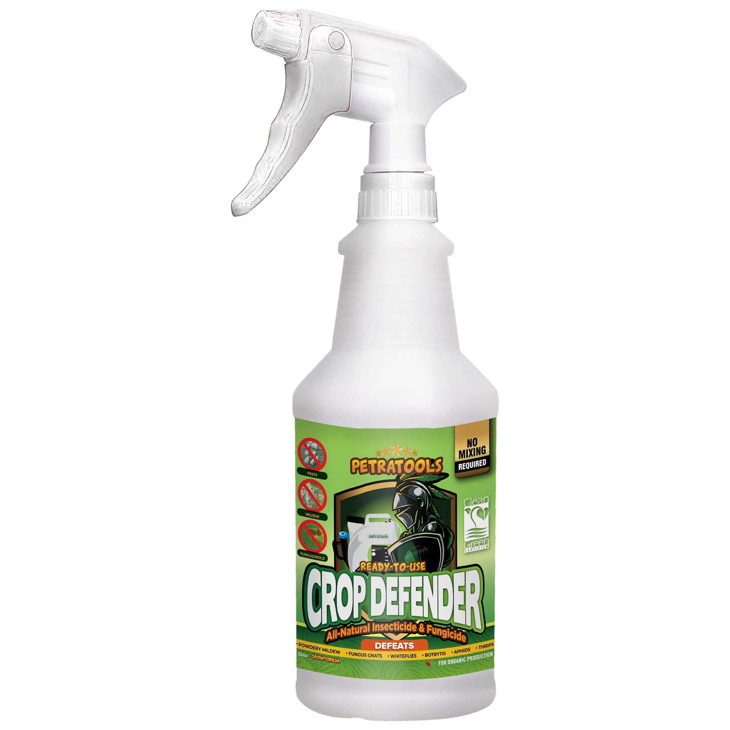 PetraTools Crop Defender 30oz - Ready to use Natural Bug Spray for Plants, Organic Bug Spray for Vegetable Garden, Natural Pesticide for Vegetable Plants, Defeats Contact Spider Mites, Powdery Mildew