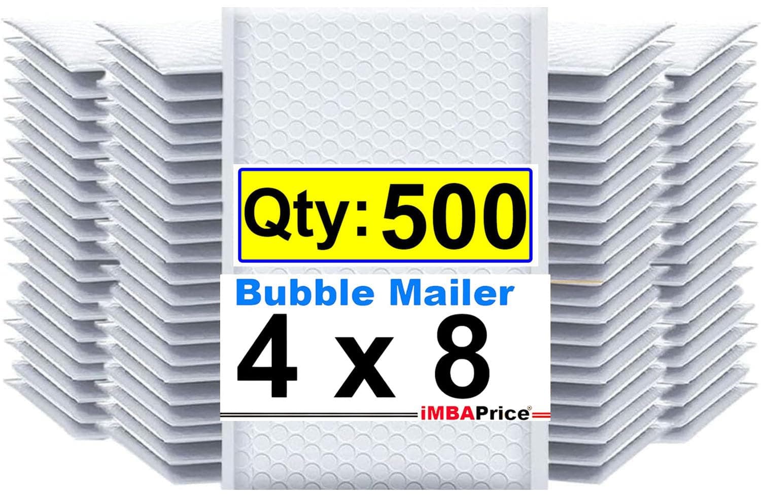4x8 Inches White Color Polybubble Bag, 500-Pack Small Size #000 Self Seal Poly Bubble Mailers Padded Packing Envelopes (Total 500 Bags)