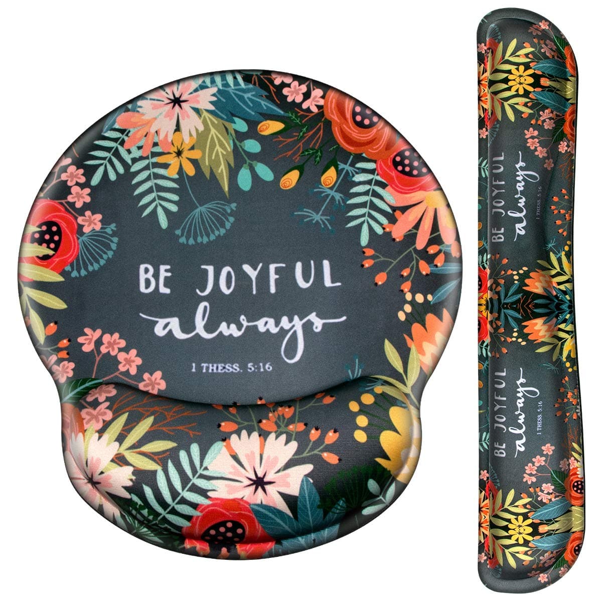 Keyboard Wrist Rest Pad and Mouse Pad Wrist Support, Ergonomic Raised Memory Foam, Non Slip PU Rubber Base [Pain Relief] for Office, Computer, Laptop, Typist, Gamer