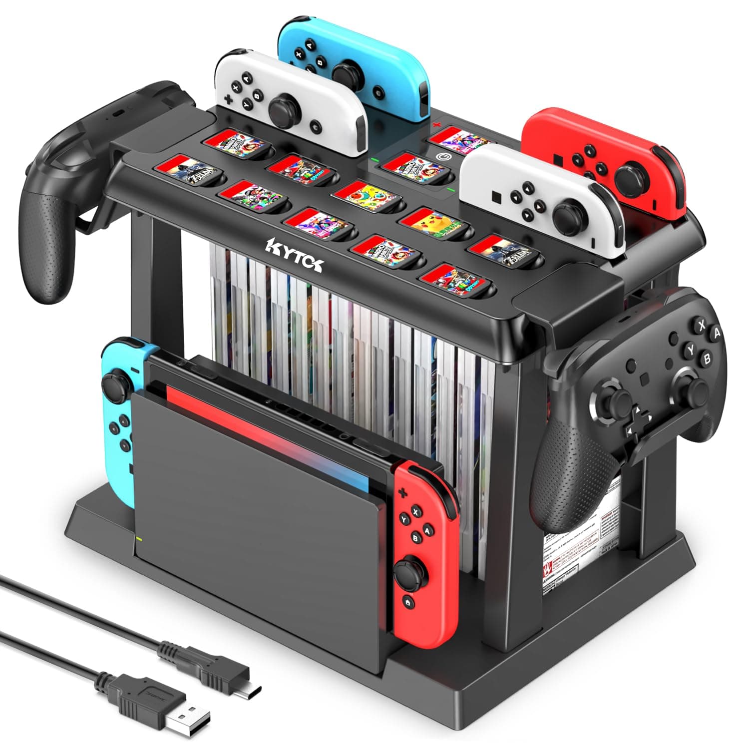 Swap Game Storage With Switch Controller Charging Station, / Oled Joycons Kytok For Game, Tv Dock, Pro Controller, Accessories