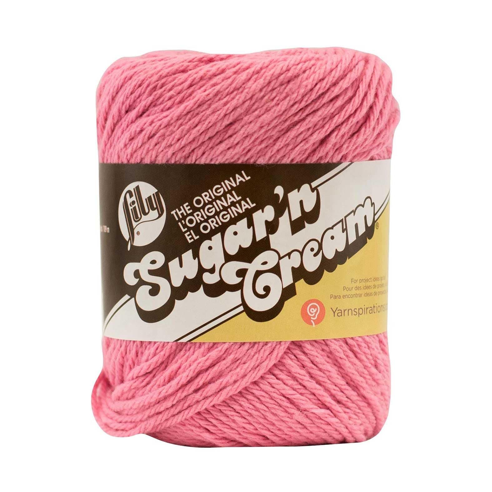 Sugar 'N Cream The Original Solid Yarn - Medium Gauge 100% Cotton - 2.5 oz - Rose Pink - Machine Wash & Dry