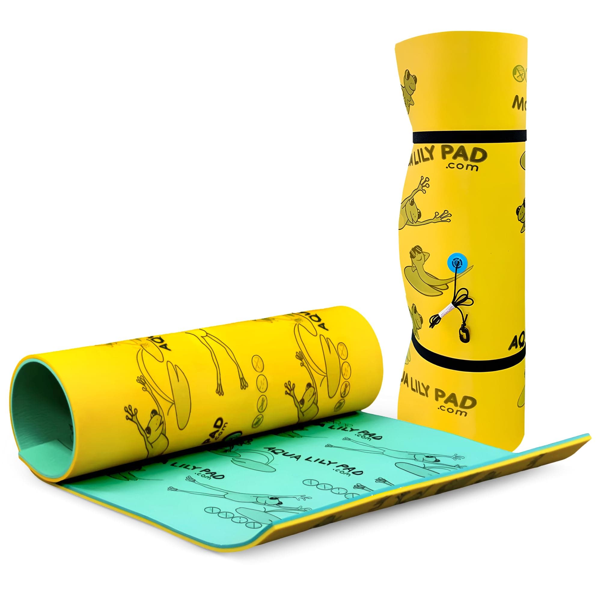 Original Floating Water Mat Island Float Layer FlexCore Green/Yellow Foam Raft, Made in The USA