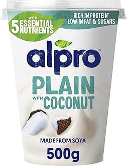 Alpro Plain with Coconut, Plant-Based & Soya Yoghurt Alternative, Vegan & Dairy Free, Big Pot, 500g