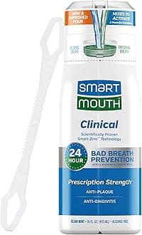 Clinical Zinc Activated Mouthwash with Tongue Cleaner - Anti-Plaque & Anti-Gingivitis for Healthy Gum Support - All-Day Fresh Breath - Sugar, Gluten & Alcohol-Free - Clean Mint - 16 fl oz