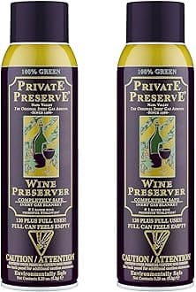 Private Preserve Wine Preservation System | 100% Green Gas Based | Suitable For All Wine, Port, Sake, Cognac, Whiskey, Fine Oil & Vinegar (Pack of 2)