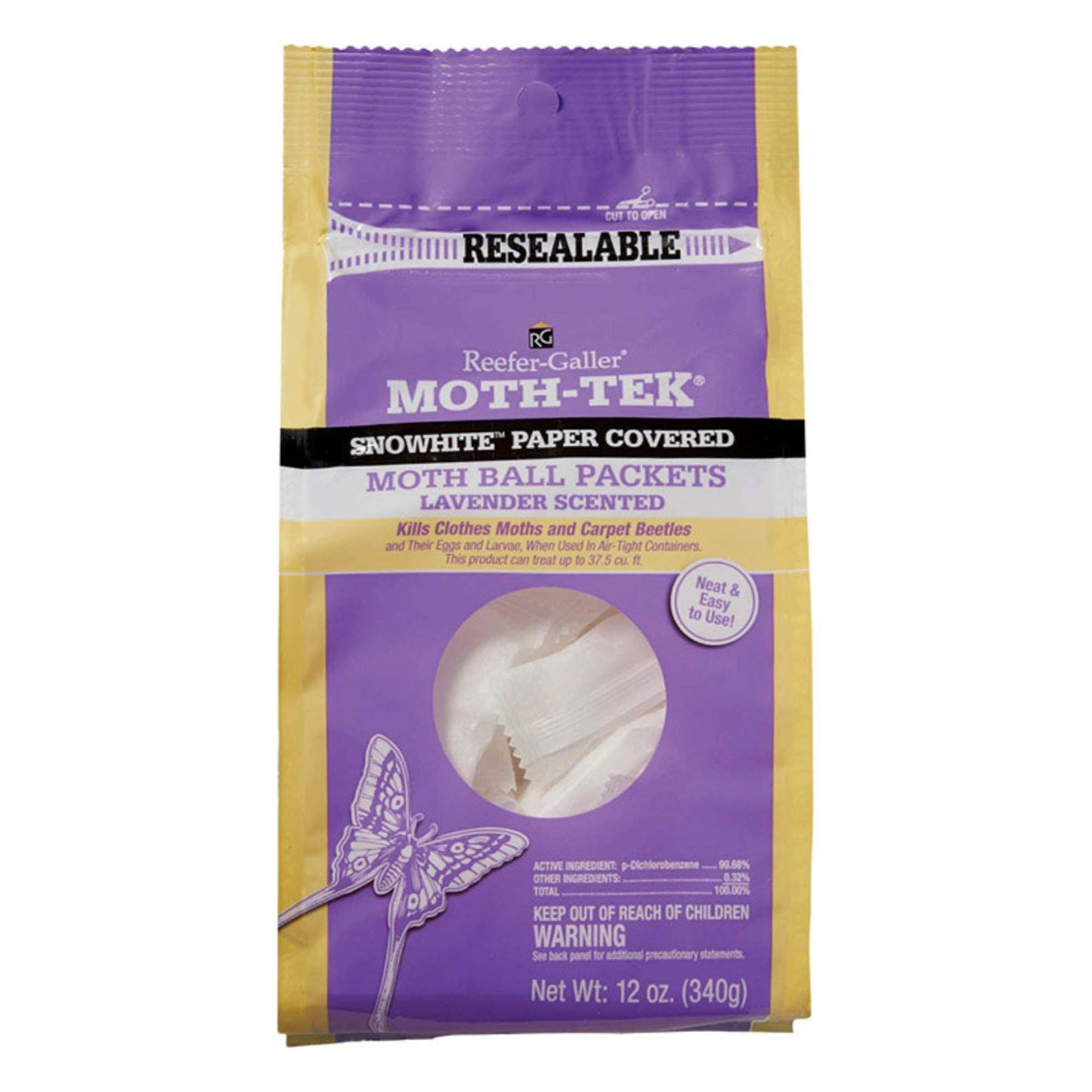 Moth-Tek Snowhite Cedar Scented Moth Ball Packets, 12 oz (1)