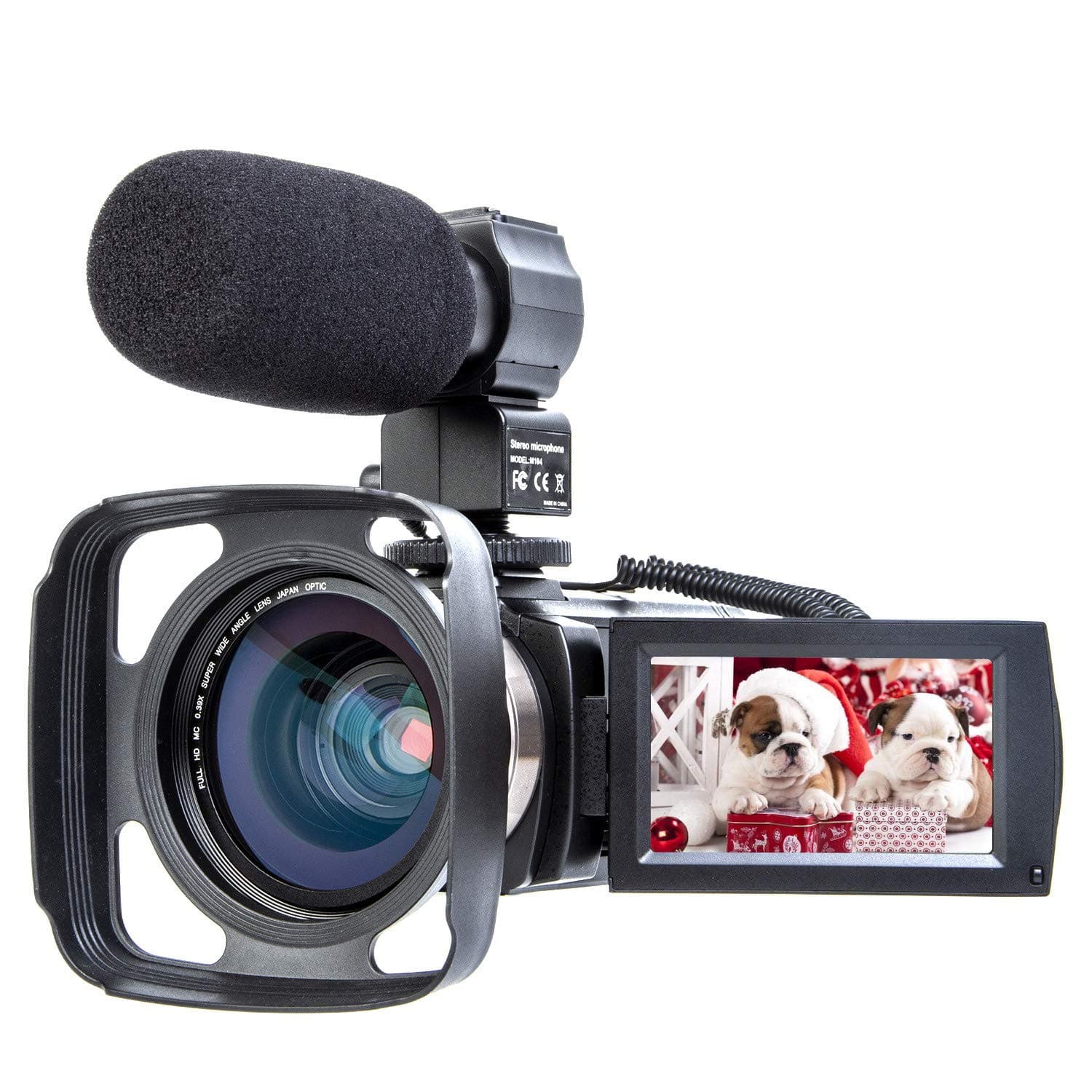 Camcorder Digital Video Camera Recorder Vlogging Camera Camcorder with Microphone 3.0 Inch Screen HD 24MP 1080P 30fps and 2 Batteries(303Sm)