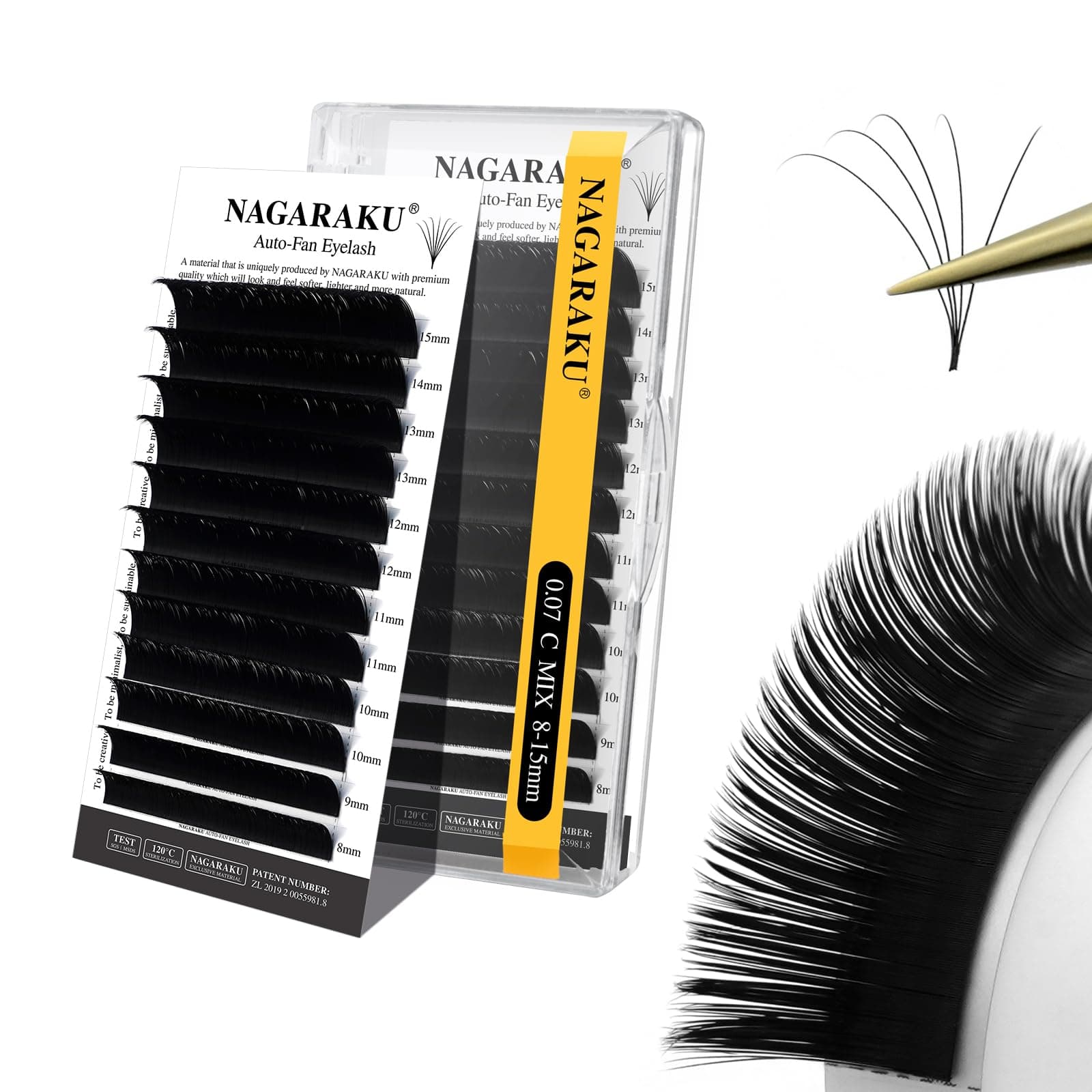 Easy Fan Eyelash Extensions Volume Lash 0.07 C curl 8-15mm Rapid Blooming Faux Mink Cluster For Beginners Soft Professional Lash Supplies