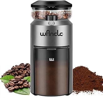 Wancle Coffee Grinder - Electric Burr Coffee Grinder - Adjustable Burr Mill with 28 settings - 12 Cups - Professional Coffee Bean Grinder - Grey