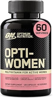Opti-Women, Vitamin C, Zinc and Vitamin D for Immune Support Womens Daily Multivitamin Supplement with Iron, Capsules, 120 Count