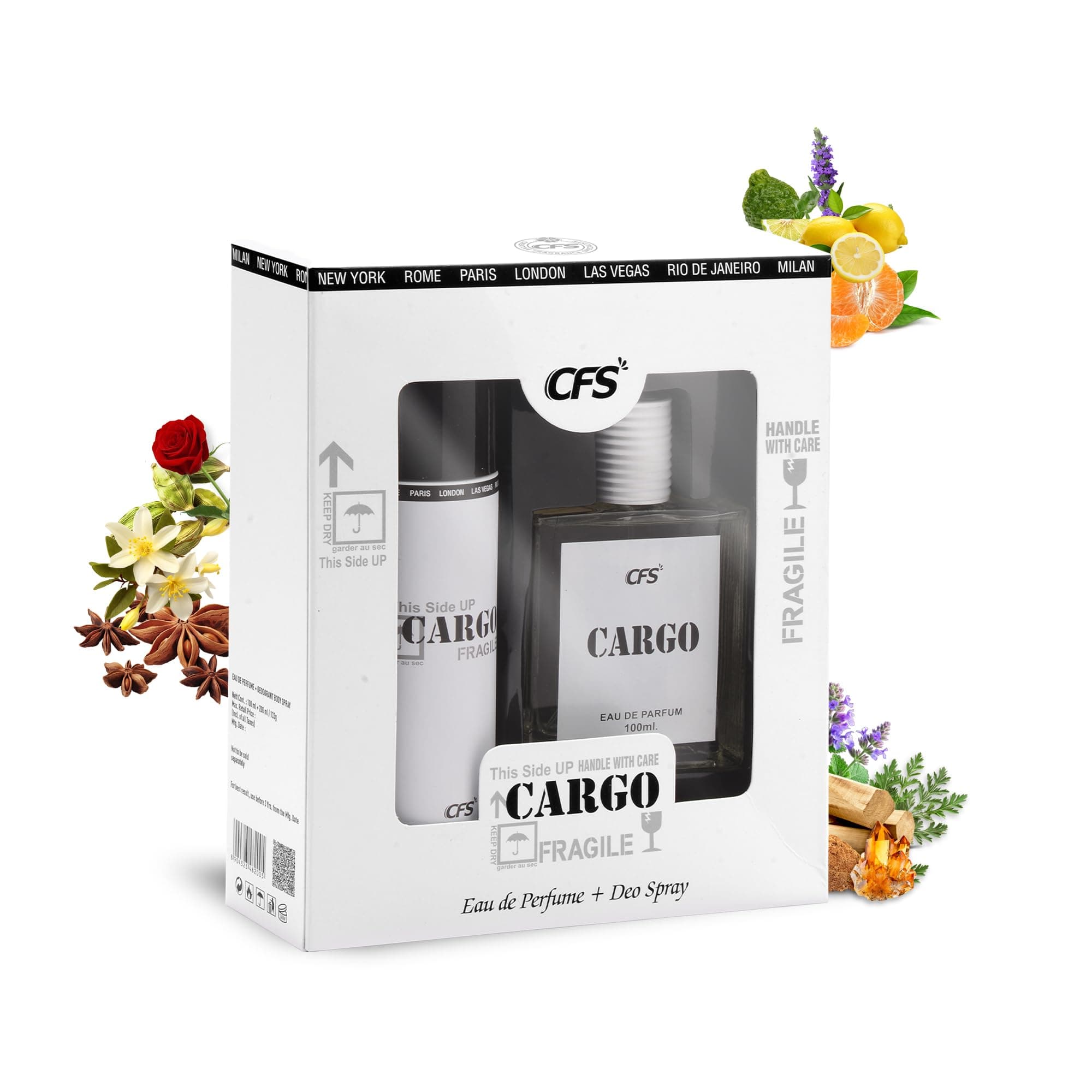 CARGO WHITE 100ML PERFUME WITH 200ML CARGO WHITE DEODORANT | LONG LASTING BEST PERFUME & DEODORANT