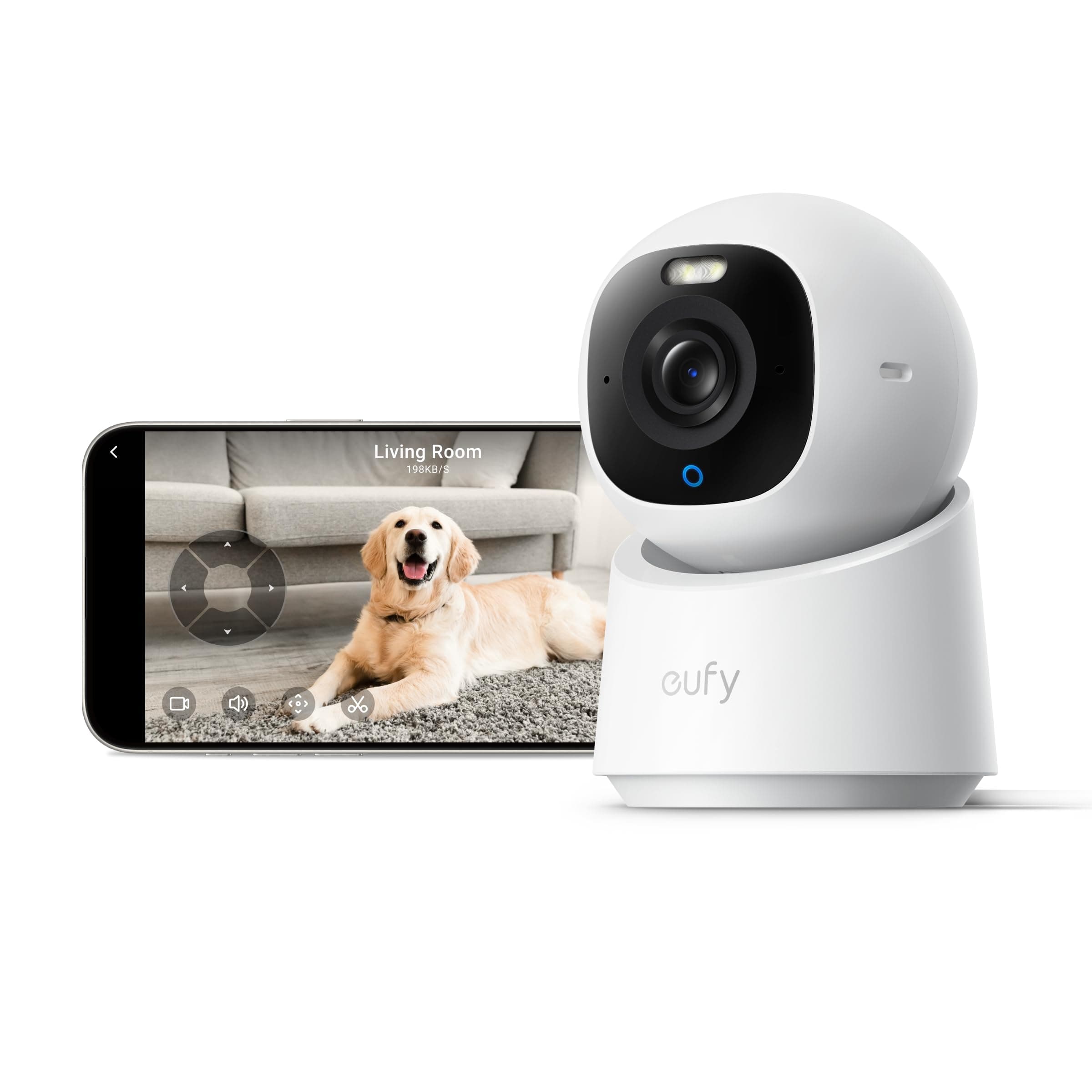 4K Indoor Camera E30,No Monthly Fee,Pet/Elder/Baby/Nanny Monitor with 360° Panoramic View,AI Auto Tracking,AI Detection,24/7 Recording,Color Night Vision,Two-Way Audio,Works with HomeKit