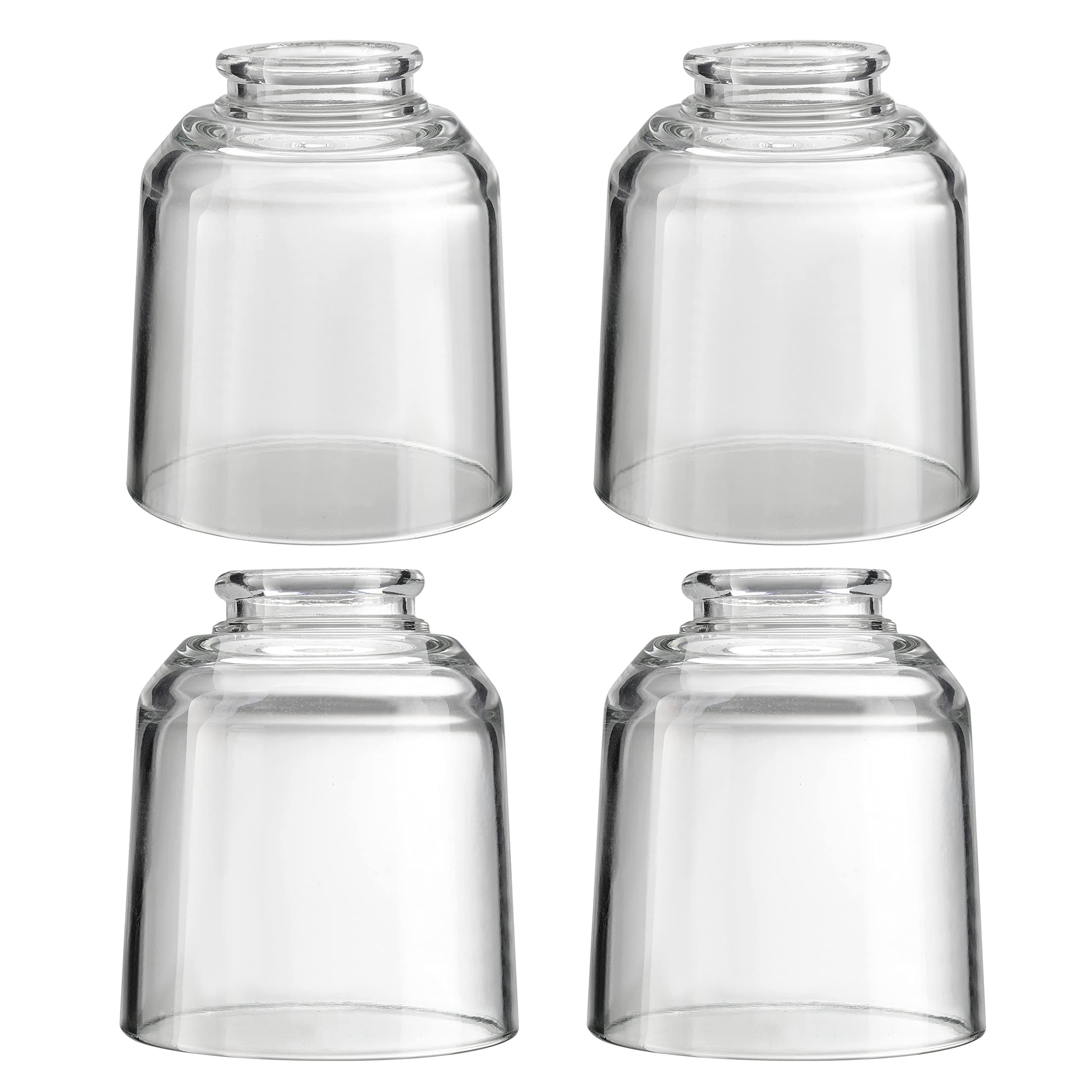 Aspen CreativeCorporation 23175-60-4, Transitional Clear Ceiling Fan Replacement Glass Shade, 2-1/8" Fitter, Size: 4" D x 4-3/4" H, 4Pcs/Pack