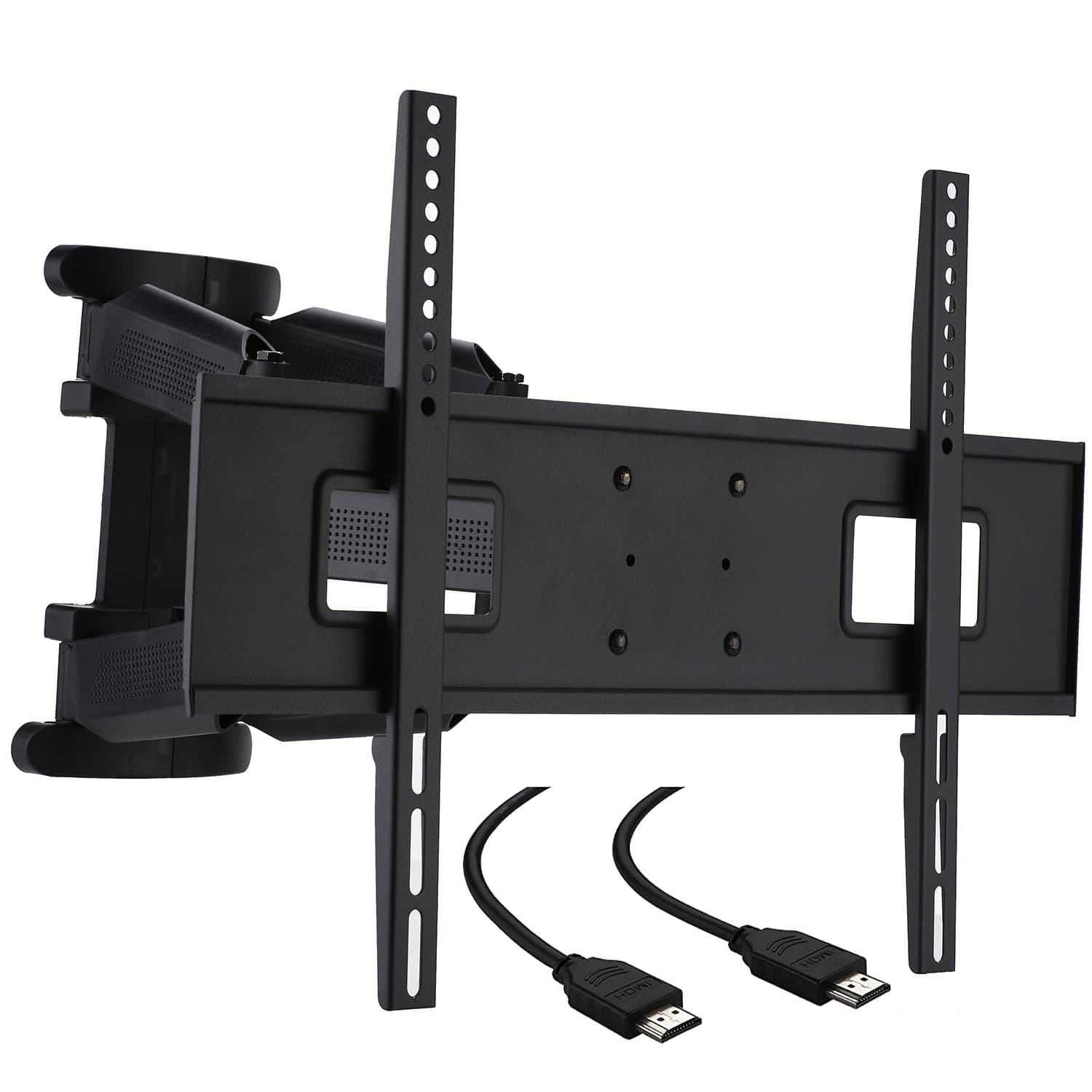 Cattail TV Wall Mount Bracket Full Motion Articulating Dual Arm Swing Out Tilt For 32 37 42 46 47 50 52 55 60 65 Inch LED LCD OLED Plasma Flat Screen Monitor Up To 110 Lbs VESA 400x600mm, Includes HDMI Cable