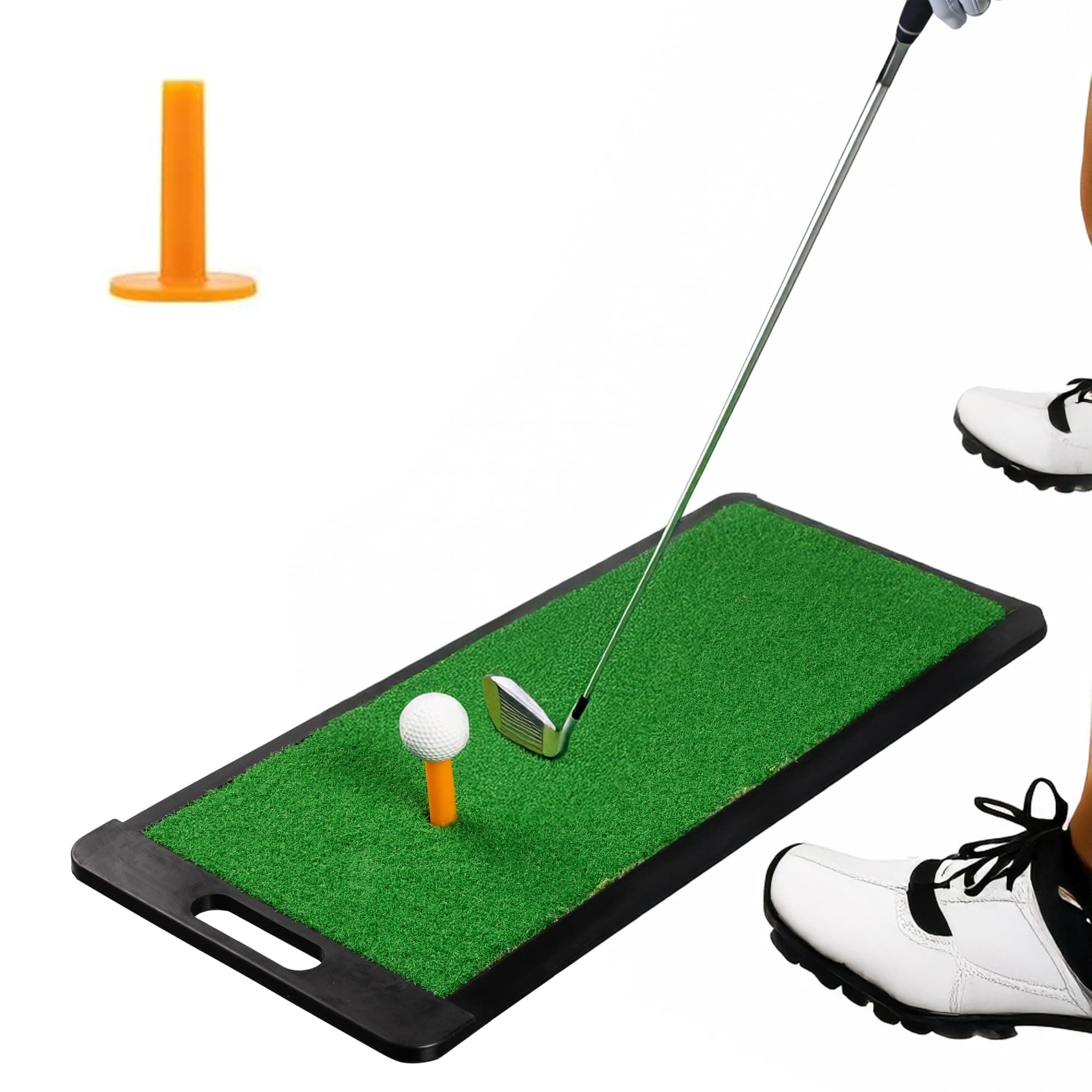 Golf Practice Mat | Best Golf Practice Mat | Durable Golf Mat with Handle 12" x 24" | Green Turf Golf Driving Mat
