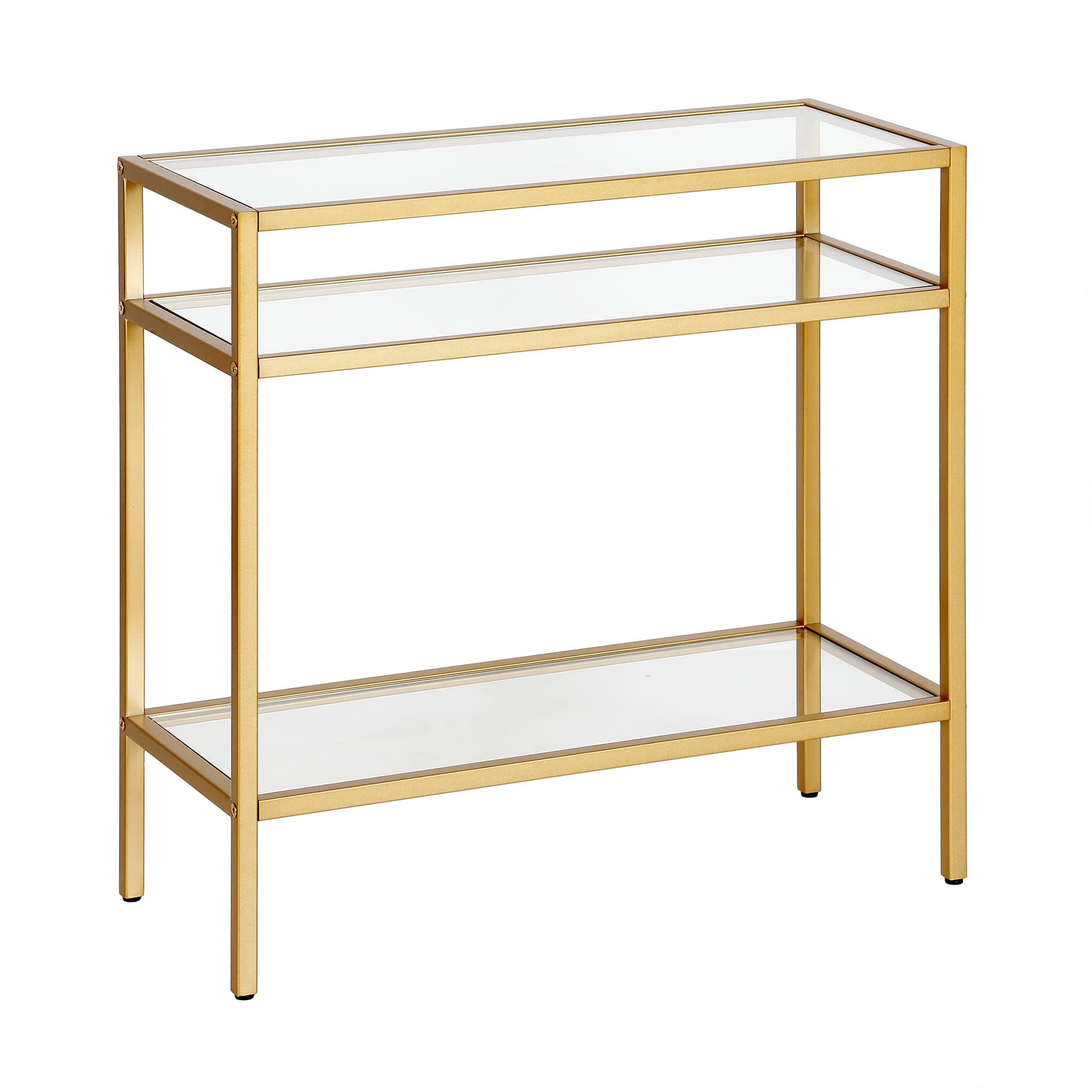 Henn&Hart Sivil Side Table, 24" Wide, Gold