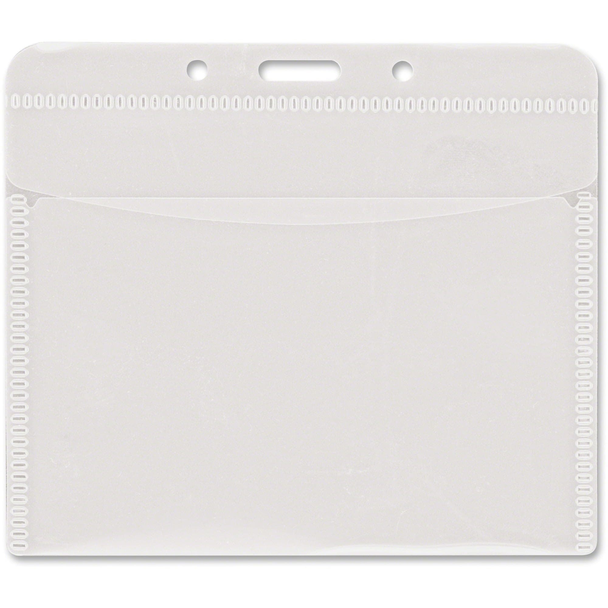 PVC-Free Badge Holders, Horizontal, 4 x 3" Insert Size, Pack of 50 Holders (75603)