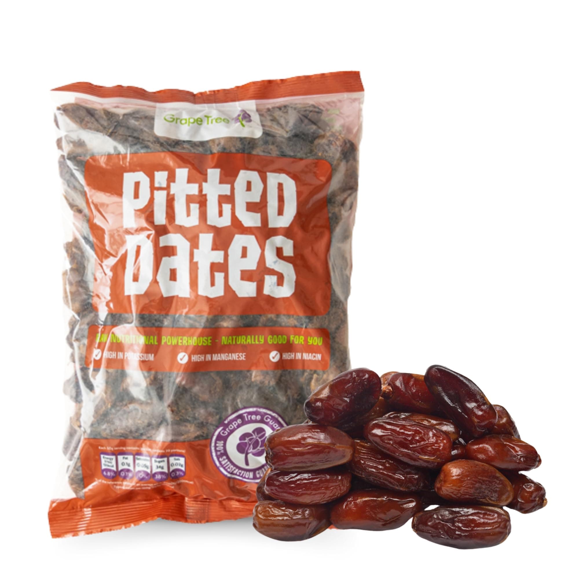 Grape Tree Pitted Dates (1KG) Natural Raw Dried Fruit. Bulk Ready To Eat Dates Pitted. Perfect For Snacking, Baking and Cooking. Source Of Fibre, Natural Sugars And Key Minerals