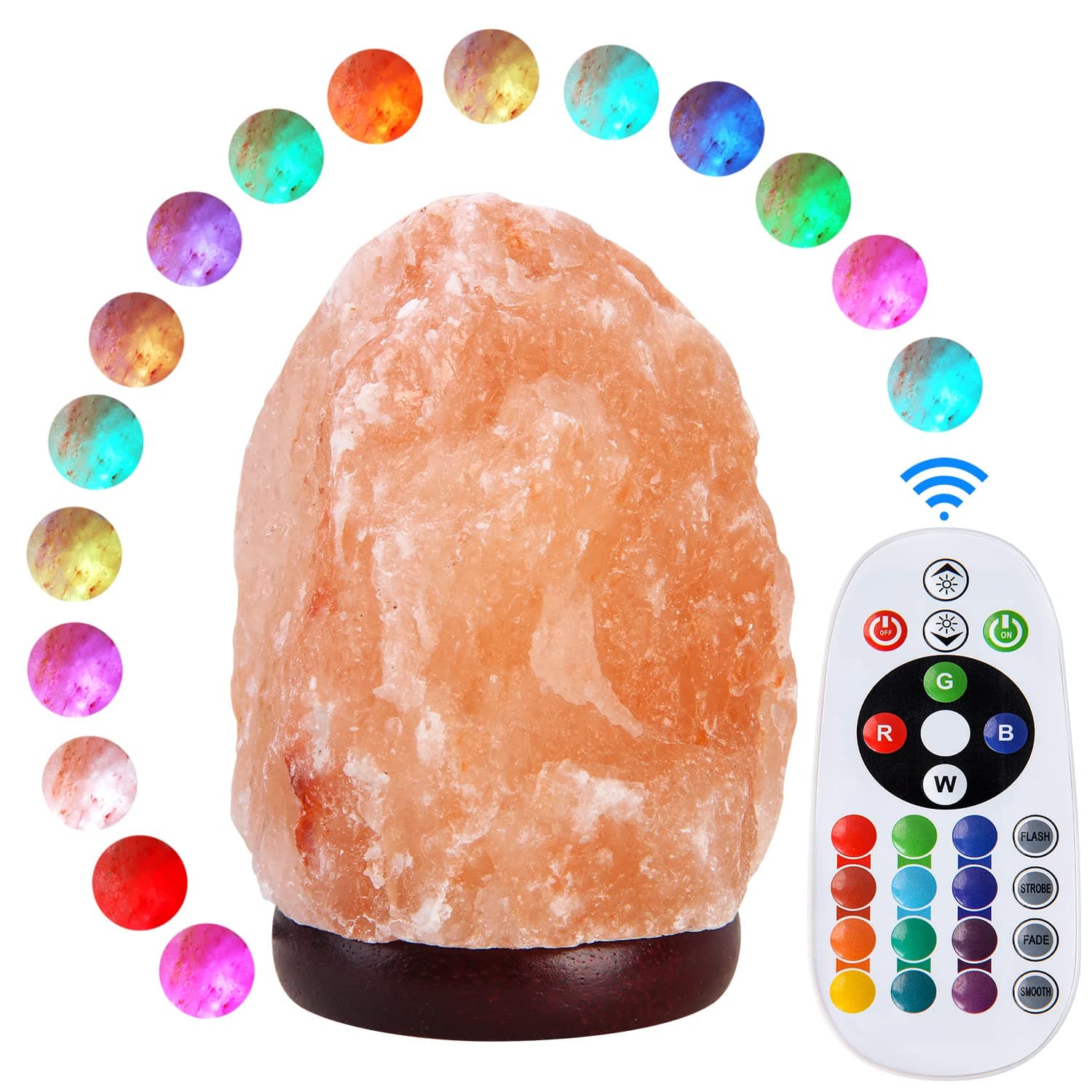 pursalt 5.5 Inch Himalayan Salt Lamp Night Light with Remote Control, Upgraded 16 Colors Changing & 4 Light Modes LED USB Salt Rock Lamp, Natural Crystal Pink Mini Small Salt Lamp for Home Decor