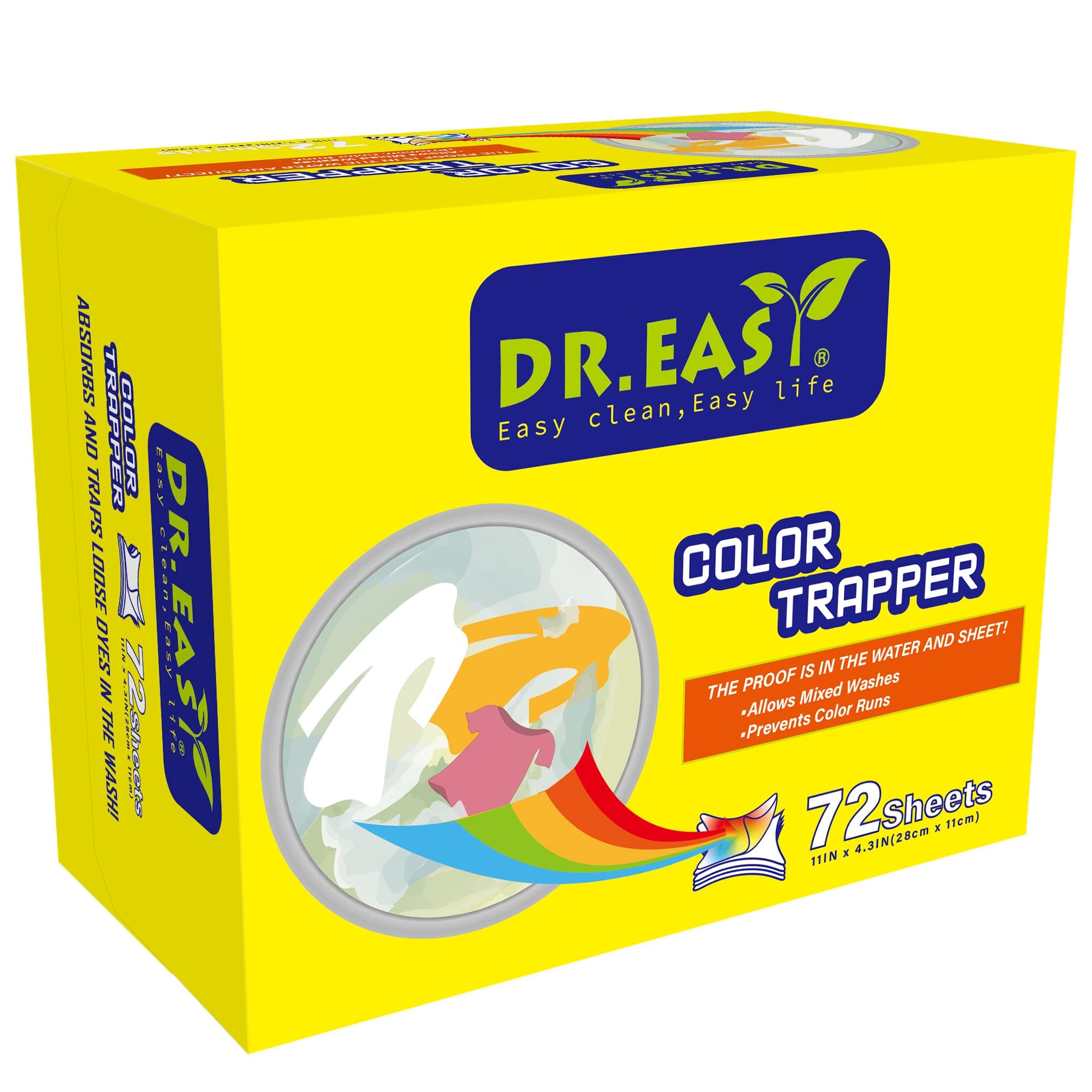 DR.EASY  72Ct Color Trapper sheets for Laundry