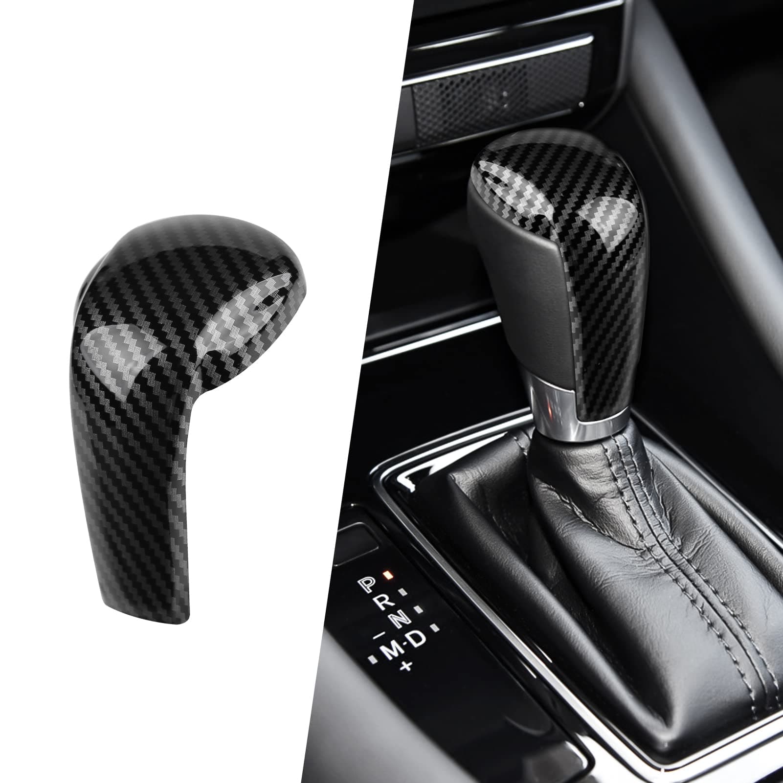 For Mazda 3 6 CX-5 CX-3 CX-9 Car Accessories Auto Gear Shift Cover Trim Panel Gears Interior Decoration Sport Sticker - Carbon Fiber Style
