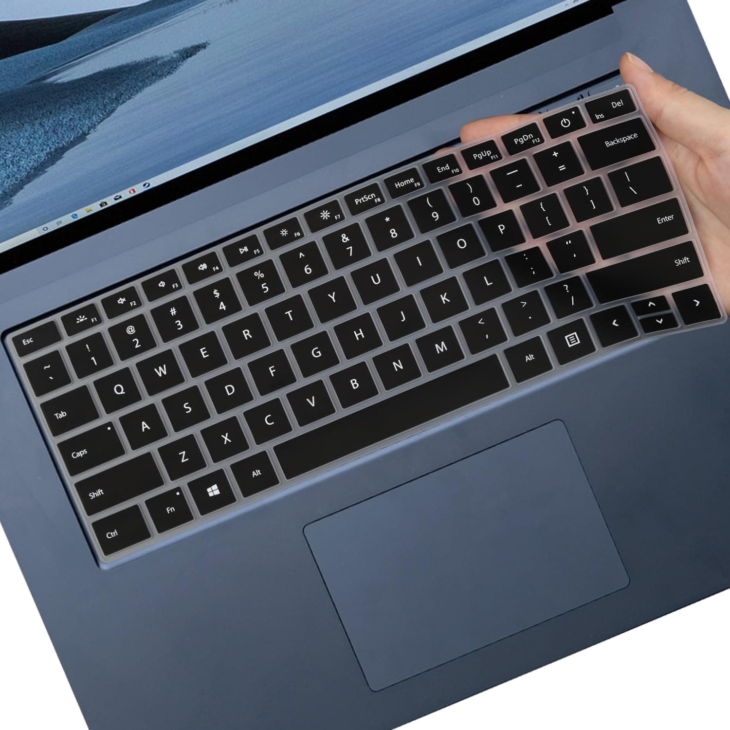 Keyboard Cover for Microsoft Surface Laptop 6/5/4 13.5" 15", Surface Laptop Studio 2 (2023), Studio 14.4" - Protective Skin - Black