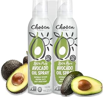 Chosen' Food's 100% Pure Avocado Oil Spray, Keto Diet Friendly, Kosher Cooking Spray for Baking, High-Heat Cooking and Frying (13.5 oz, 2 Pack)