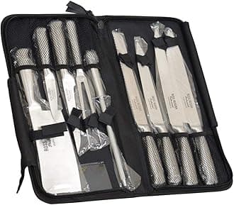 Ross Henery Professional Eclipse 9 Piece Chefs Knife Set with Carry Case in Stainless Steel