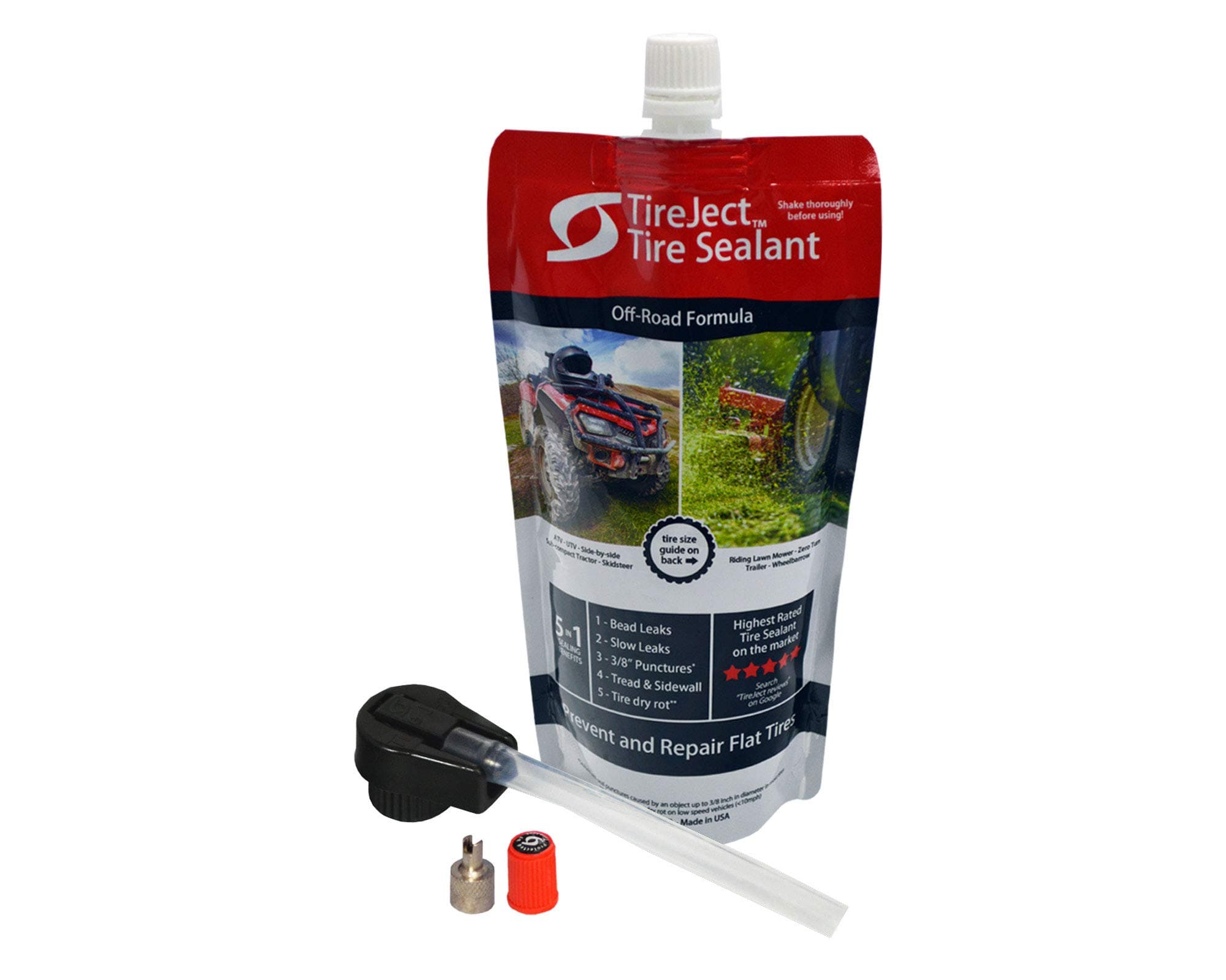 TireJect ATV / Riding Lawn Mower Single Tire Repair Kit
