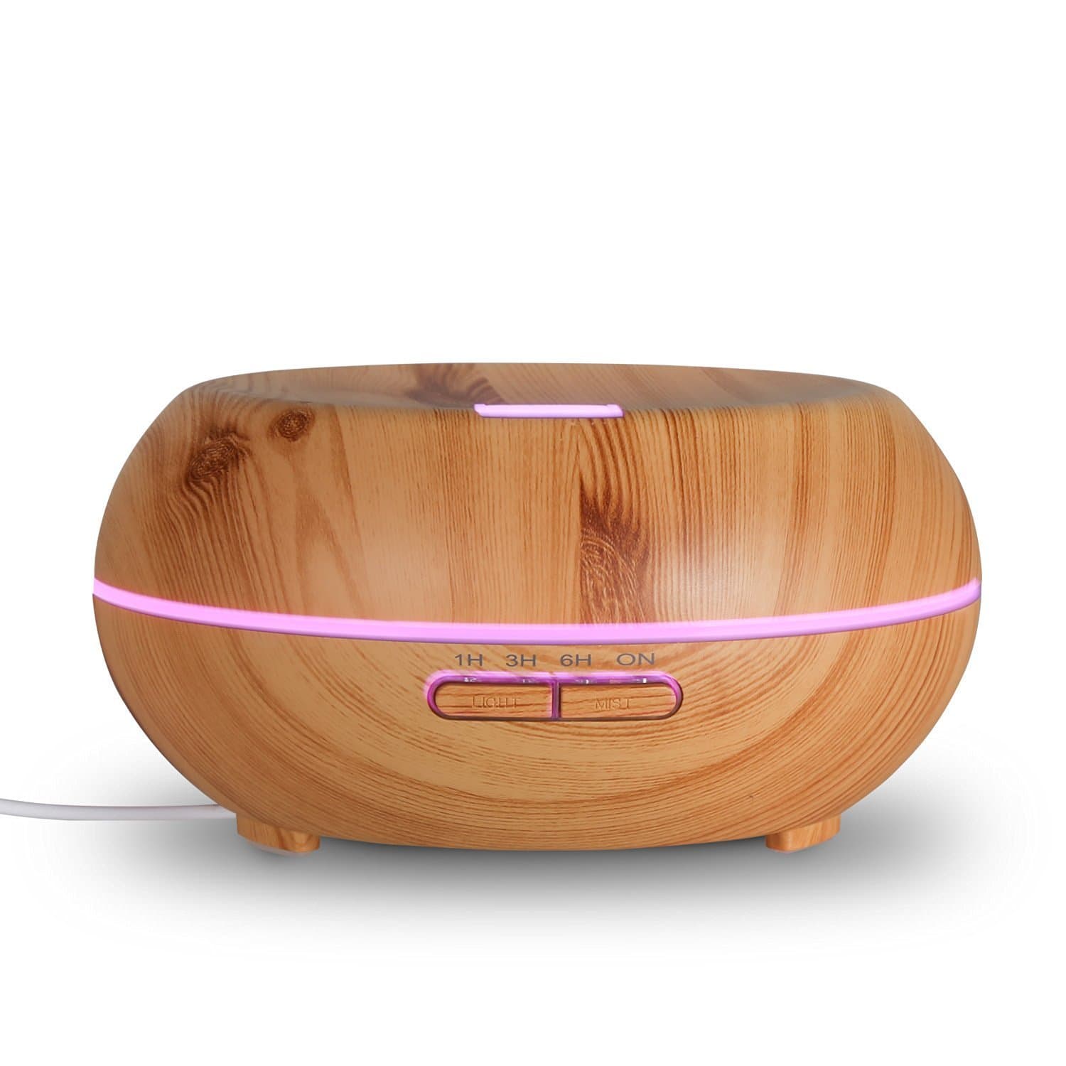 200ml Aromatherapy Essential Oil Diffuser Wood Grain Cool Mist Ultrasonic Aroma Air Purifier Humidifier with 7 Color LED Lights Changing & Auto Shut-off