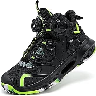 VITUOFLY Kids Basketball Shoes Boys Air Cushion Sneakers Girls Mid Top School Hoops Shoes Non-Slip Outdoor Sports Running Gym Comfortable Durable Little Kid/Big Kid