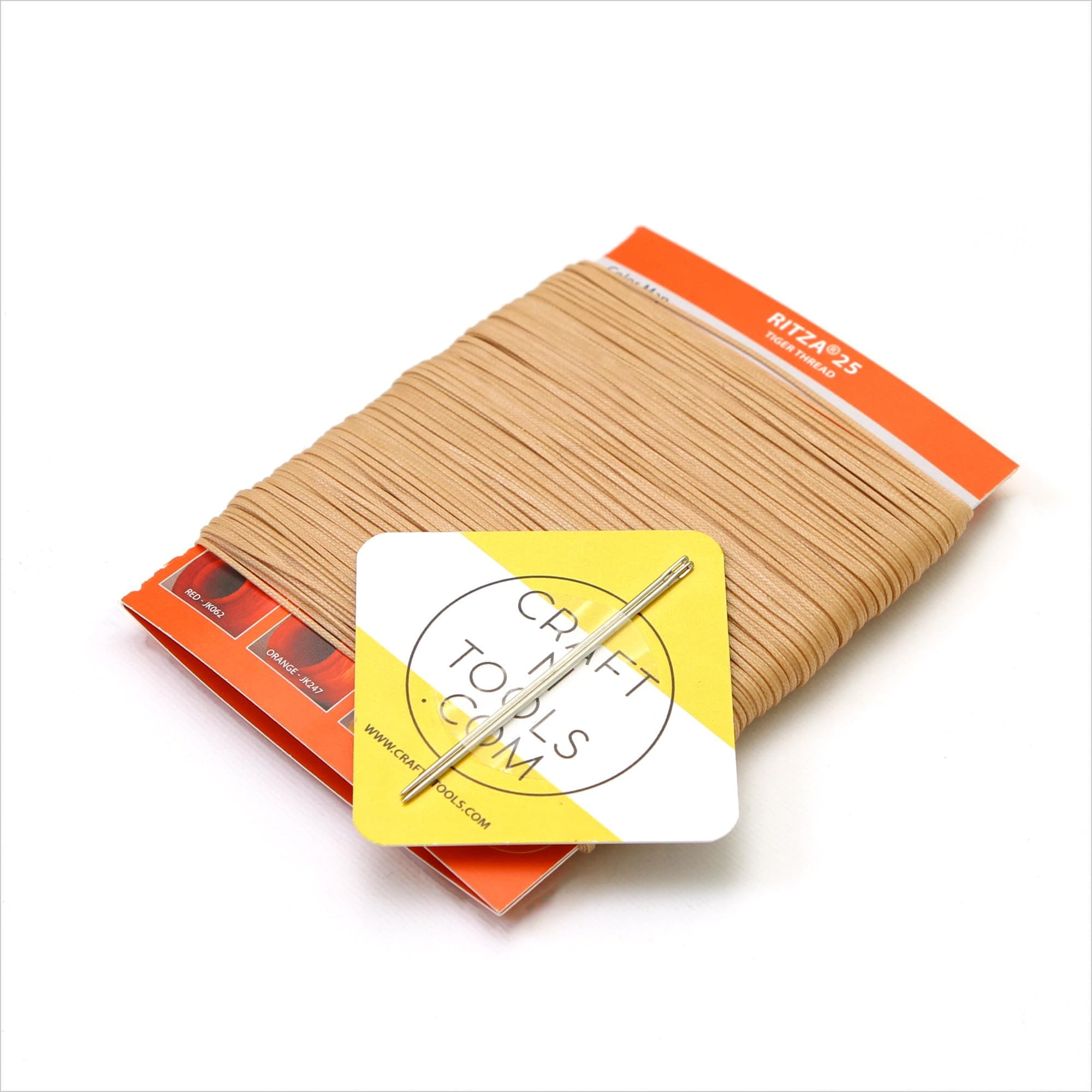 Ritza 1.0mm Beige Waxed Polyester Tiger Thread for Leather Craft - 50m