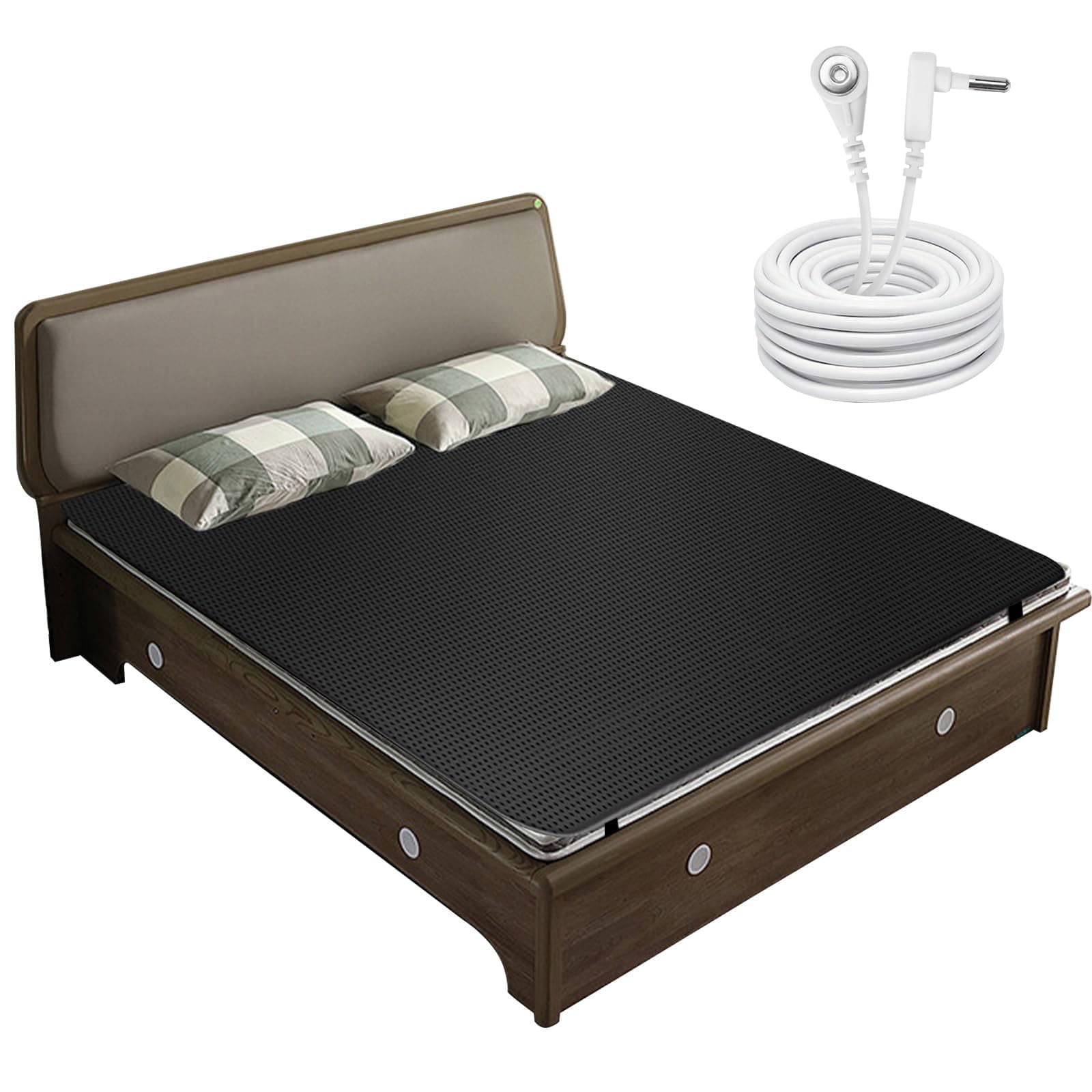 Therapy Grounding Mat, Breathable Grounding Sheet for Bed, Grounding Sheet with Grounding Cord Meditation Mat Kit for Better Sleep