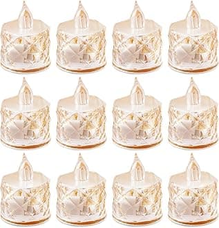 12PCS Flameless Candles, Battery Operated LED Tea Lights for Valentine‘s Day, Christmas, Wedding, Anniversary, Table Centerpiece Decor, Wishing
