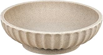 Large Decorative Bowl - Fruit Bowl for Kitchen Counter - Modern Decorative Bowl for Home Decor,Key Bowl for Entryway Table - Artificial Stone Beige