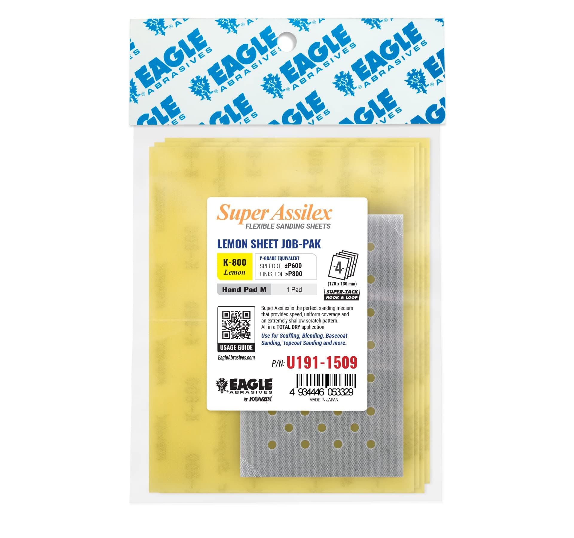 Eagle U191-1509 - Super Assilex Lemon Sheets - 4 shts & 1 Pad M/Pack - 1 Pack